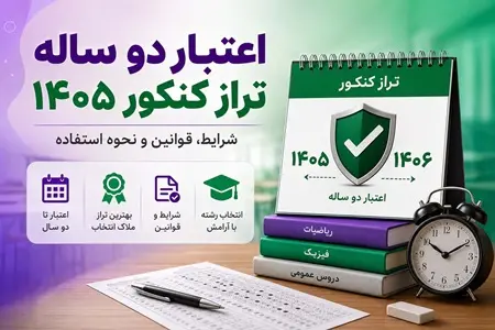 اعتبار دو ساله تراز کنکور 1405 | شرايط، قوانين و نحوه استفاده