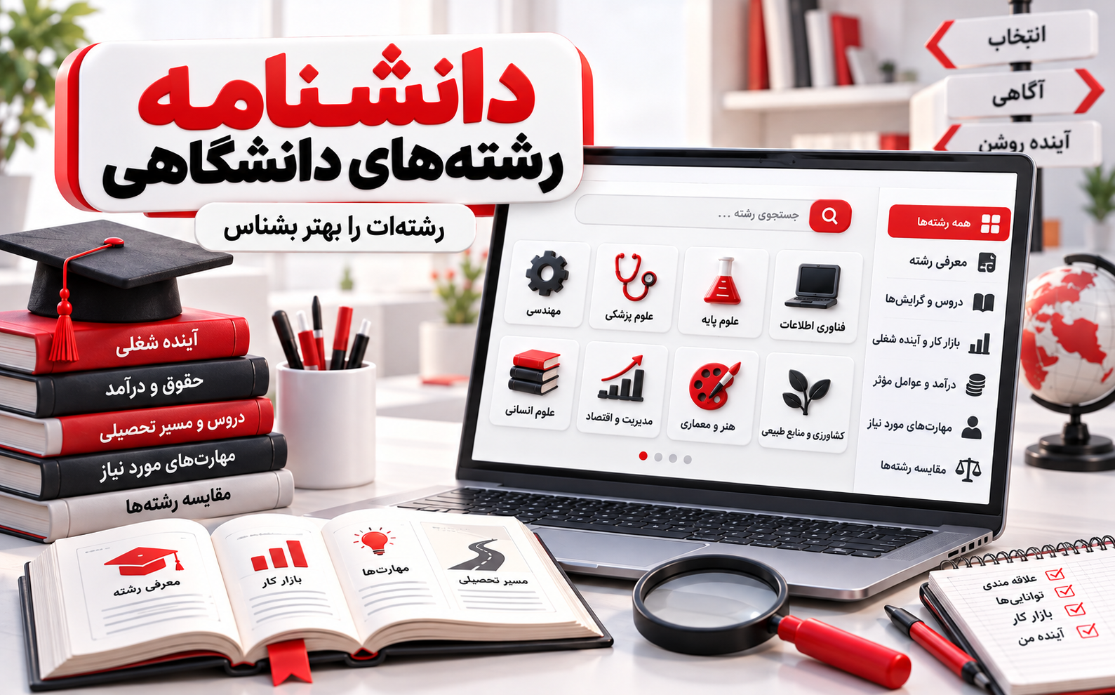 دانشنامه معرفی رشته&zwnj;های دانشگاهی پژوهندگان علم با اطلاعات بازار کار و درآمد رشته&zwnj;ها