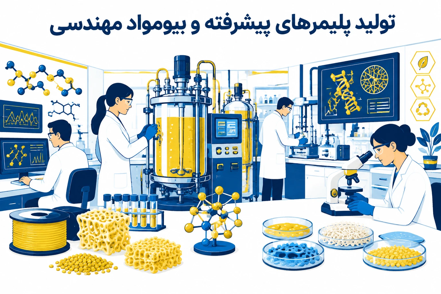 تولید پلیمرهای پیشرفته و بیومواد مهندسی در مراکز تحقیق و توسعه نوین